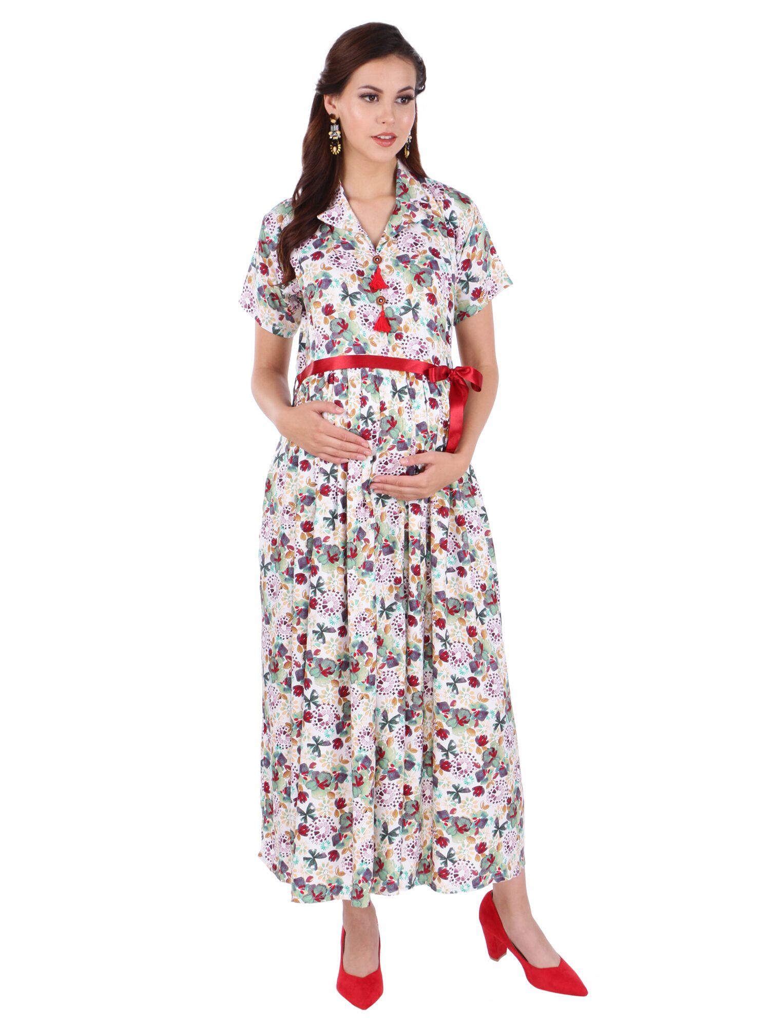 Ruby Red Maternity Dress